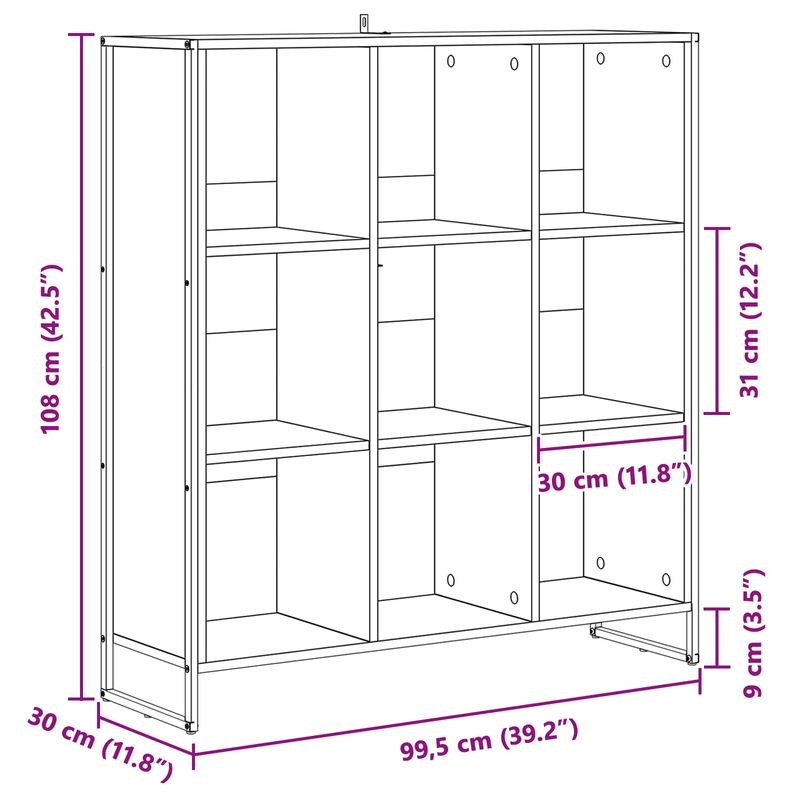 Casa si Gradina - Mobilier - Biblioteci si rafturi - Biblioteci - Dulap pentru carti Stejar artizanal 99.5 x 30 x 108.5 cm - Infinity.ro
