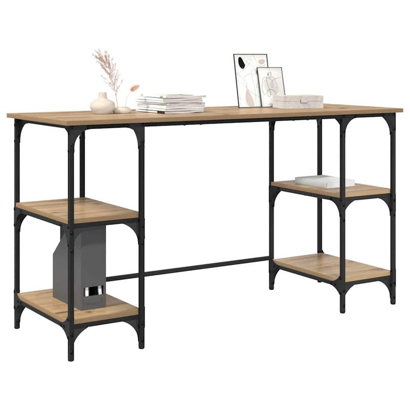 Casa si Gradina - Mobilier - Mese si birouri - Birouri - Birou cu raft Stejar Artizanal 140 x 50 x 75 cm Lemn compozit - Infinity.ro