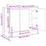 Casa si Gradina - Mobilier - Comode si corpuri - Comode - Dulap lateral Sonoma 96,5 x 30 x 75 cm Lemn compozit - Infinity.ro