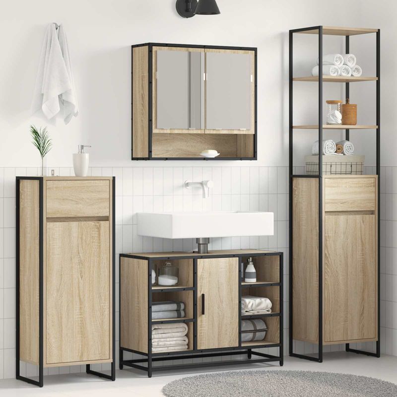 Casa si Gradina - Mobilier - Mobilier baie - Corpuri baie - Dulap de Baie cu sertar Sonoma 40 x 30 x 180 cm Lemn compozit - Infinity.ro