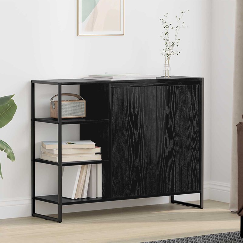 Casa si Gradina - Mobilier - Comode si corpuri - Comode - Dulap lateral Stejar Negru 96.5 x 30 x 75 cm Lemn compozit - Infinity.ro
