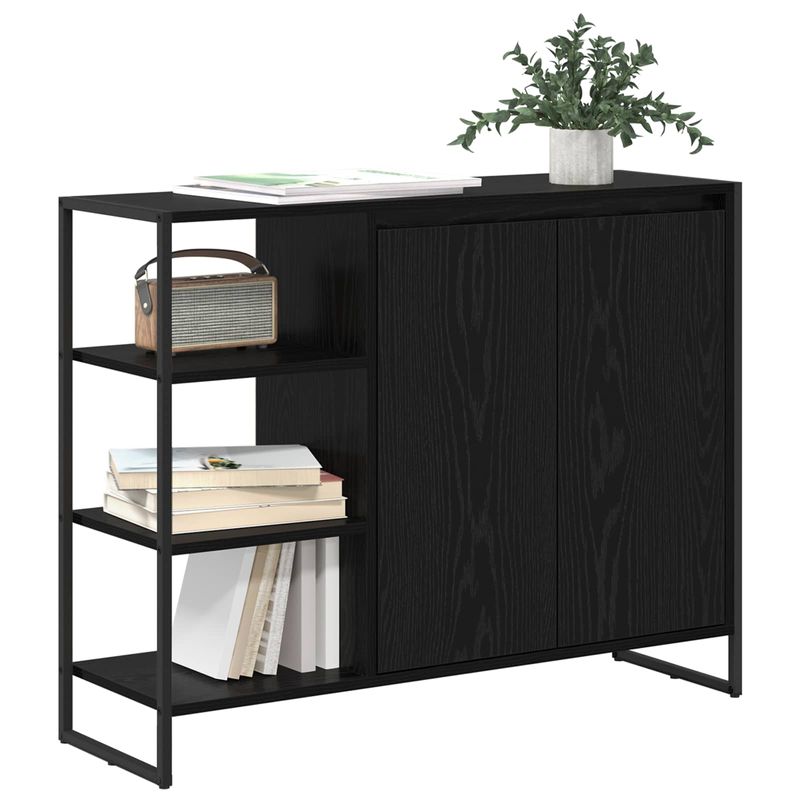 Casa si Gradina - Mobilier - Comode si corpuri - Comode - Dulap lateral Stejar Negru 96.5 x 30 x 75 cm Lemn compozit - Infinity.ro