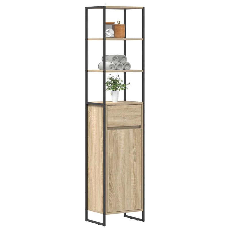 Casa si Gradina - Mobilier - Mobilier baie - Corpuri baie - Dulap de Baie cu sertar Sonoma 40 x 30 x 180 cm Lemn compozit - Infinity.ro