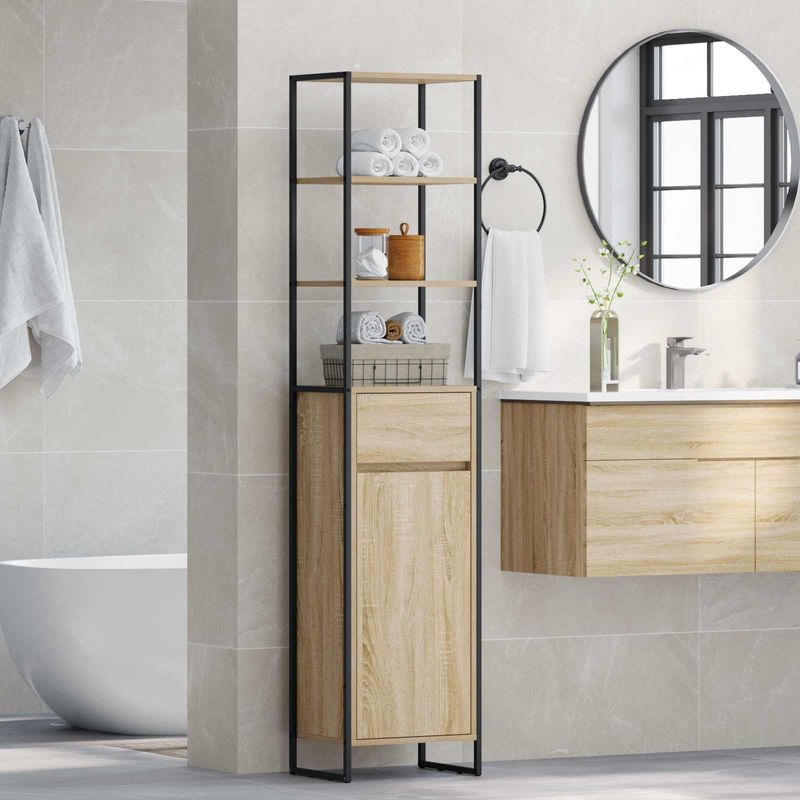 Casa si Gradina - Mobilier - Mobilier baie - Corpuri baie - Dulap de Baie cu sertar Sonoma 40 x 30 x 180 cm Lemn compozit - Infinity.ro