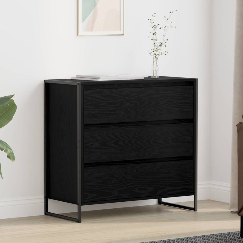 Casa si Gradina - Mobilier - Comode si corpuri - Comode - Bufet cu sertar Stejar Negru 79 x 36 x 75.5 cm Lemn compozit - Infinity.ro