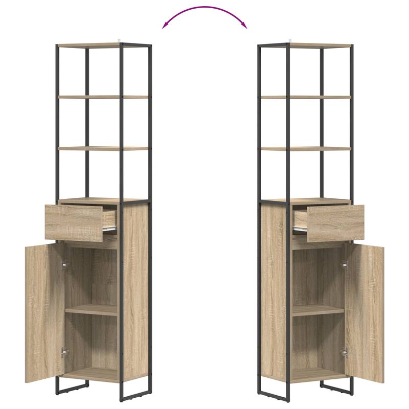 Casa si Gradina - Mobilier - Mobilier baie - Corpuri baie - Dulap de Baie cu sertar Sonoma 40 x 30 x 180 cm Lemn compozit - Infinity.ro