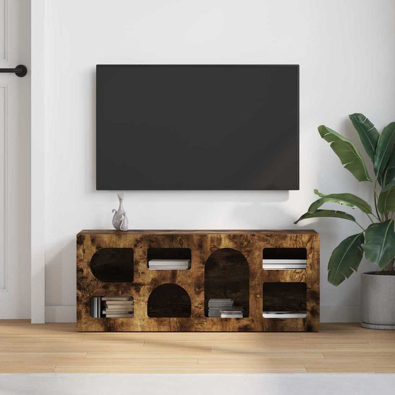 Casa si Gradina - Mobilier - Comode si corpuri - Comode - Cabinet TV Stejar fumuriu 100 x 35 x 40 cm Lemn compozit - Infinity.ro