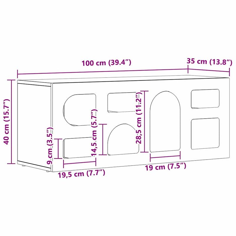 Casa si Gradina - Mobilier - Comode si corpuri - Comode - Cabinet TV Stejar fumuriu 100 x 35 x 40 cm Lemn compozit - Infinity.ro