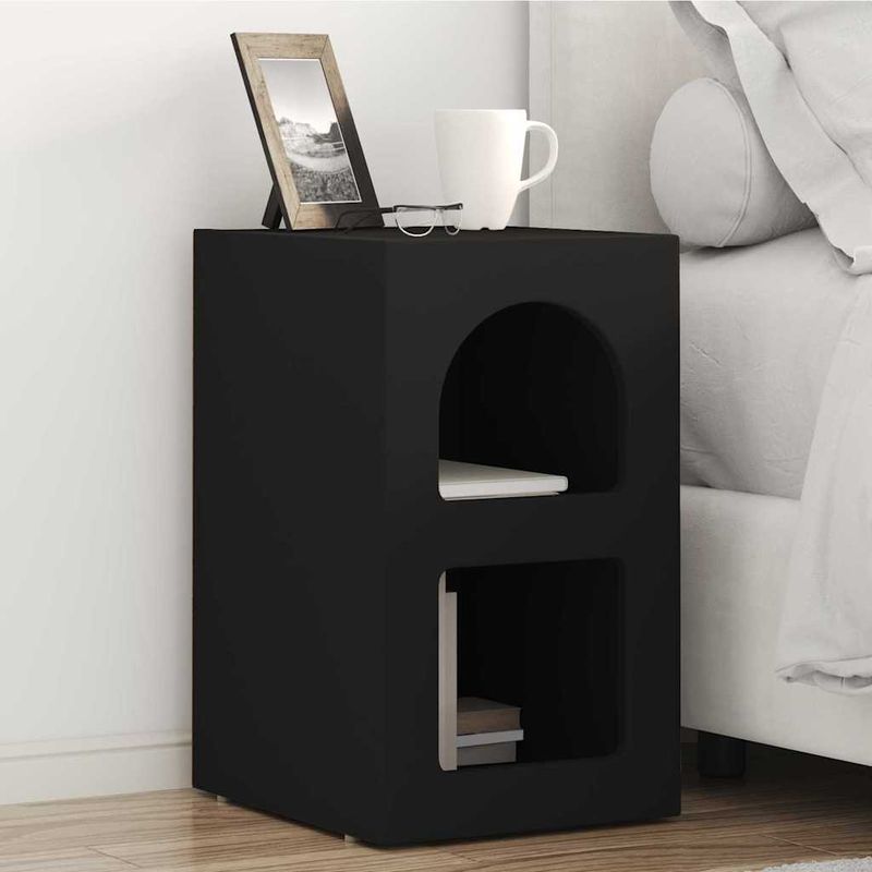 Casa si Gradina - Mobilier - Comode si corpuri - Noptiere - Noptiera Negru 29.5 x 35 x 50 cm Lemn compozit - Infinity.ro