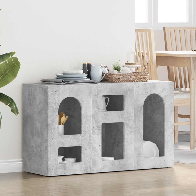 Casa si Gradina - Mobilier - Comode si corpuri - Comode - Bufet Gri din beton 100 x 35 x 59 cm Lemn compozit - Infinity.ro