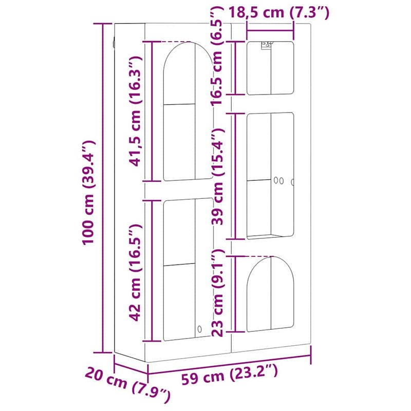 Casa si Gradina - Mobilier - Dulapuri si sifoniere - Dulapuri - Dulap suspendat Stejar Sonoma 59 x 20 x 100 cm Lemn compozit - Infinity.ro