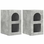 Casa si Gradina - Mobilier - Comode si corpuri - Noptiere - Noptiera 2 pcs Gri din beton 29.5 x 35 x 50 cm Lemn compozit - Infinity.ro