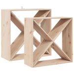 Casa si Gradina - Mobilier - Biblioteci si rafturi - Rafturi - Raft pentru vin 2 pcs natural 62 x 25 x 62 cm Lemn de pin masiv - Infinity.ro