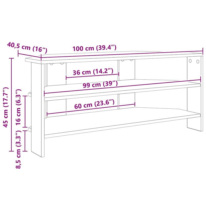 Casa si Gradina - Mobilier - Comode si corpuri - Comode - DulapdecoltpentruTV Alb 102x40,5x45cm Lemn compozit - Infinity.ro