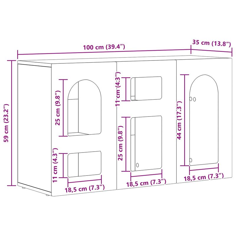 Casa si Gradina - Mobilier - Comode si corpuri - Comode - Bufet Stejar Sonoma 100 x 35 x 59 cm Lemn compozit - Infinity.ro