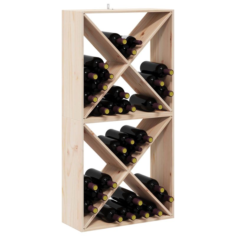 Casa si Gradina - Mobilier - Biblioteci si rafturi - Rafturi - Raft pentru vin 2 pcs natural 62 x 25 x 62 cm Lemn de pin masiv - Infinity.ro