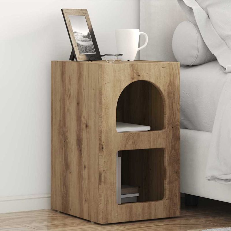Casa si Gradina - Mobilier - Comode si corpuri - Noptiere - Noptiera Stejar Artizanal 29.5 x 35 x 50 cm Lemn compozit - Infinity.ro