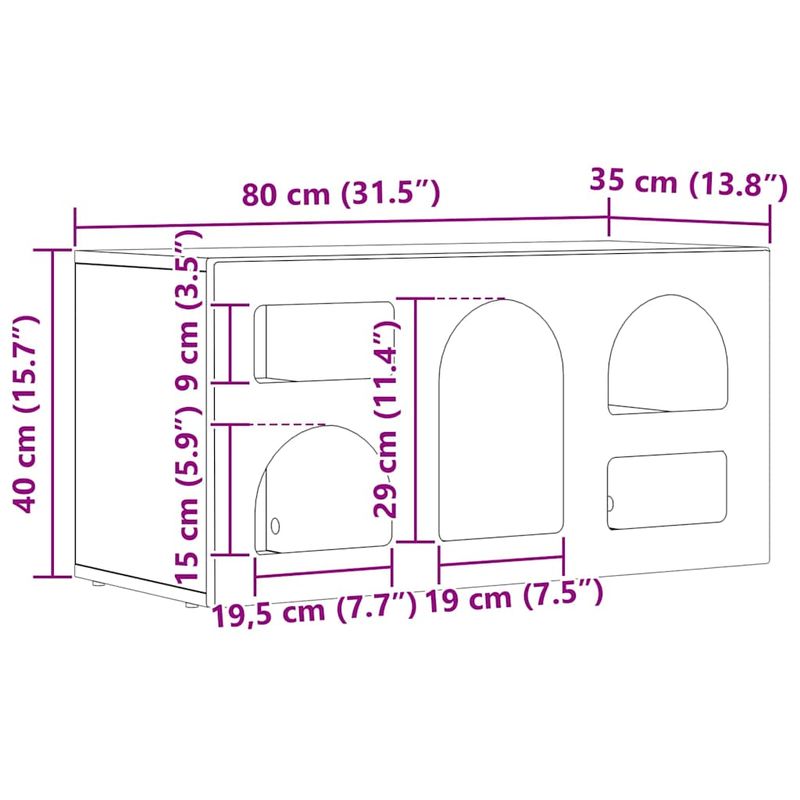 Casa si Gradina - Mobilier - Comode si corpuri - Comode - Cabinet TV Stejar Sonoma 80 x 35 x 40 cm Lemn compozit - Infinity.ro