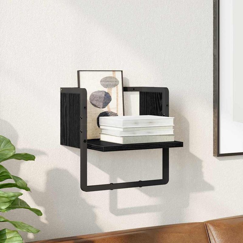 Casa si Gradina - Mobilier - Biblioteci si rafturi - Rafturi - Raft de perete Stejar Negru 30 x 25 x 30 cm Lemn compozit - Infinity.ro