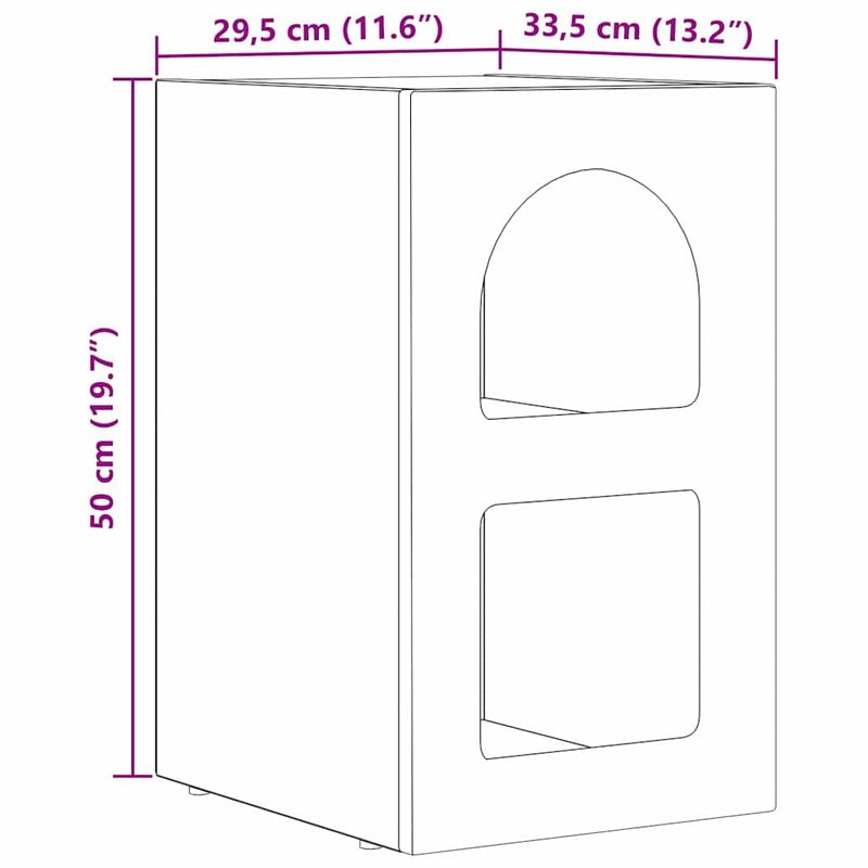 Casa si Gradina - Mobilier - Comode si corpuri - Noptiere - Noptiera Stejar Artizanal 29.5 x 35 x 50 cm Lemn compozit - Infinity.ro