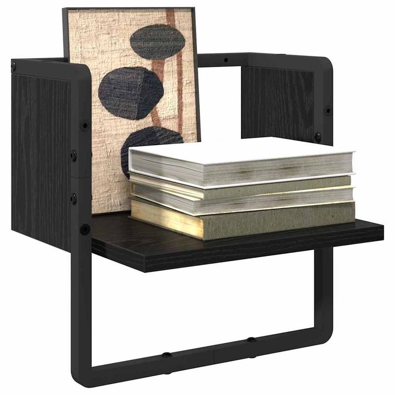 Casa si Gradina - Mobilier - Biblioteci si rafturi - Rafturi - Raft de perete Stejar Negru 30 x 25 x 30 cm Lemn compozit - Infinity.ro