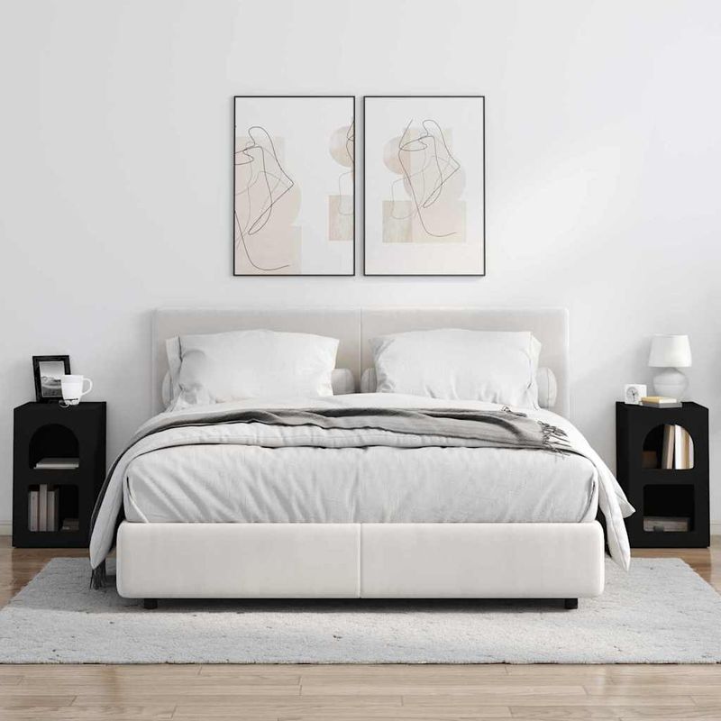 Casa si Gradina - Mobilier - Comode si corpuri - Noptiere - Noptiera 2 pcs Negru 29.5 x 35 x 50 cm Lemn compozit - Infinity.ro