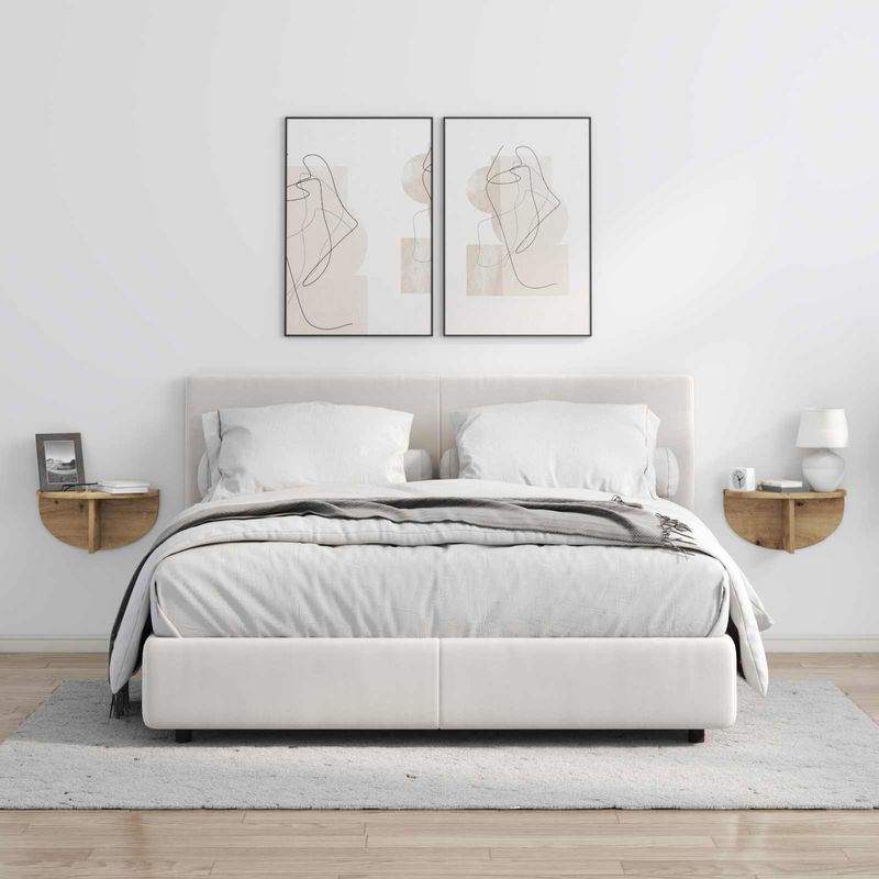 Casa si Gradina - Mobilier - Biblioteci si rafturi - Rafturi - Raft de perete Pe perete 2 pcs Stejar Artizanal 38 x 19 x 19 cm - Infinity.ro