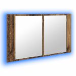 Casa si Gradina - Mobilier - Mobilier baie - Corpuri baie - Dulap cu oglinda pentru baie cu raft Lemn Vechi 80 x 12 x 45 cm - Infinity.ro