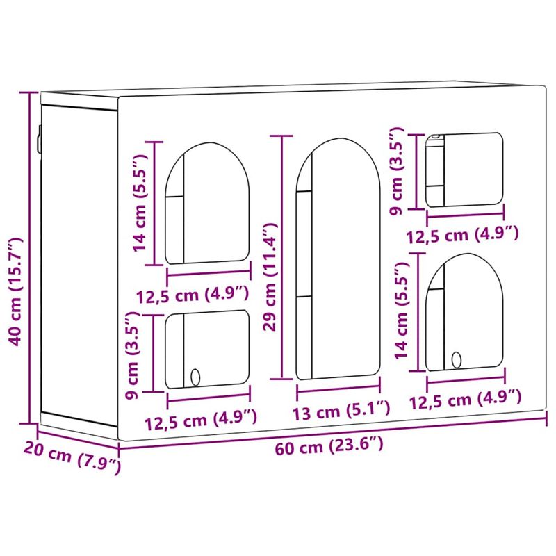 Casa si Gradina - Mobilier - Dulapuri si sifoniere - Dulapuri - Dulap suspendat Alb lucios 60 x 20 x 40 cm Lemn compozit - Infinity.ro