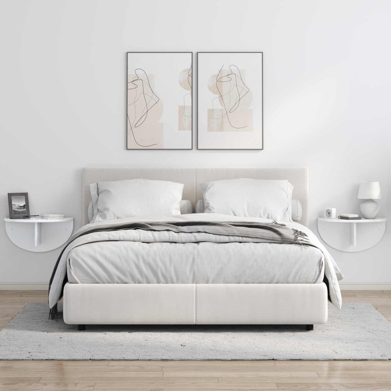 Casa si Gradina - Mobilier - Biblioteci si rafturi - Rafturi - Raft de perete 2 pcs Alb lucios 38 x 19 x 19 cm Lemn compozit - Infinity.ro