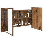 Casa si Gradina - Mobilier - Mobilier baie - Corpuri baie - Dulap cu oglinda pentru baie cu raft Lemn Vechi 80 x 12 x 45 cm - Infinity.ro