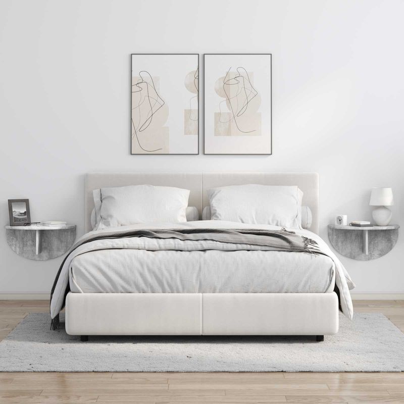 Casa si Gradina - Mobilier - Biblioteci si rafturi - Rafturi - Raft de perete Pe perete 2 pcs Gri din beton 38 x 19 x 19 cm - Infinity.ro