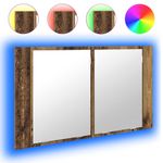 Casa si Gradina - Mobilier - Mobilier baie - Corpuri baie - Dulap cu oglinda pentru baie cu raft Lemn Vechi 80 x 12 x 45 cm - Infinity.ro