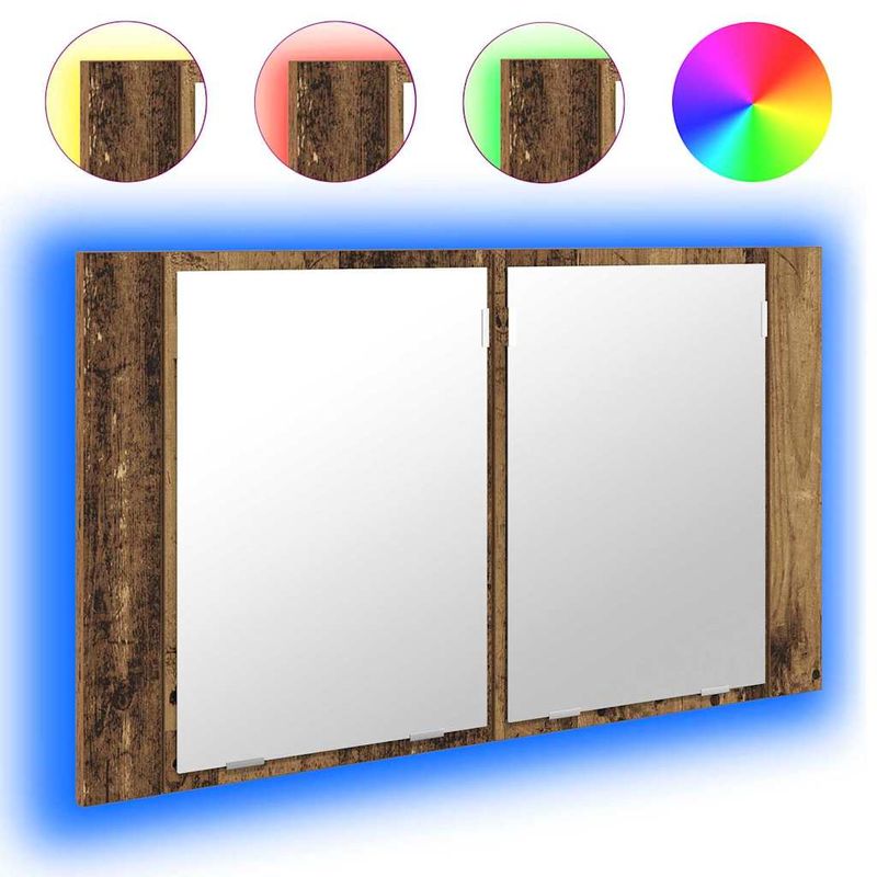 Casa si Gradina - Mobilier - Mobilier baie - Corpuri baie - Dulap cu oglinda pentru baie cu raft Lemn Vechi 80 x 12 x 45 cm - Infinity.ro