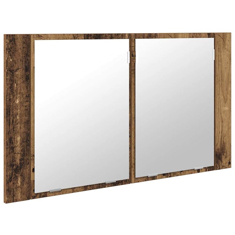 Casa si Gradina - Mobilier - Mobilier baie - Corpuri baie - Dulap cu oglinda pentru baie cu raft Lemn Vechi 80 x 12 x 45 cm - Infinity.ro
