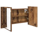 Casa si Gradina - Mobilier - Mobilier baie - Corpuri baie - Dulap cu oglinda pentru baie cu raft Lemn Vechi 80 x 12 x 45 cm - Infinity.ro