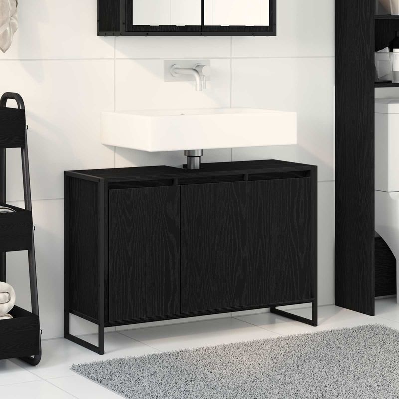Casa si Gradina - Mobilier - Mobilier baie - Corpuri baie - Dulap de Baie cu usa Stejar Negru 90 x 30 x 60 cm Lemn compozit - Infinity.ro