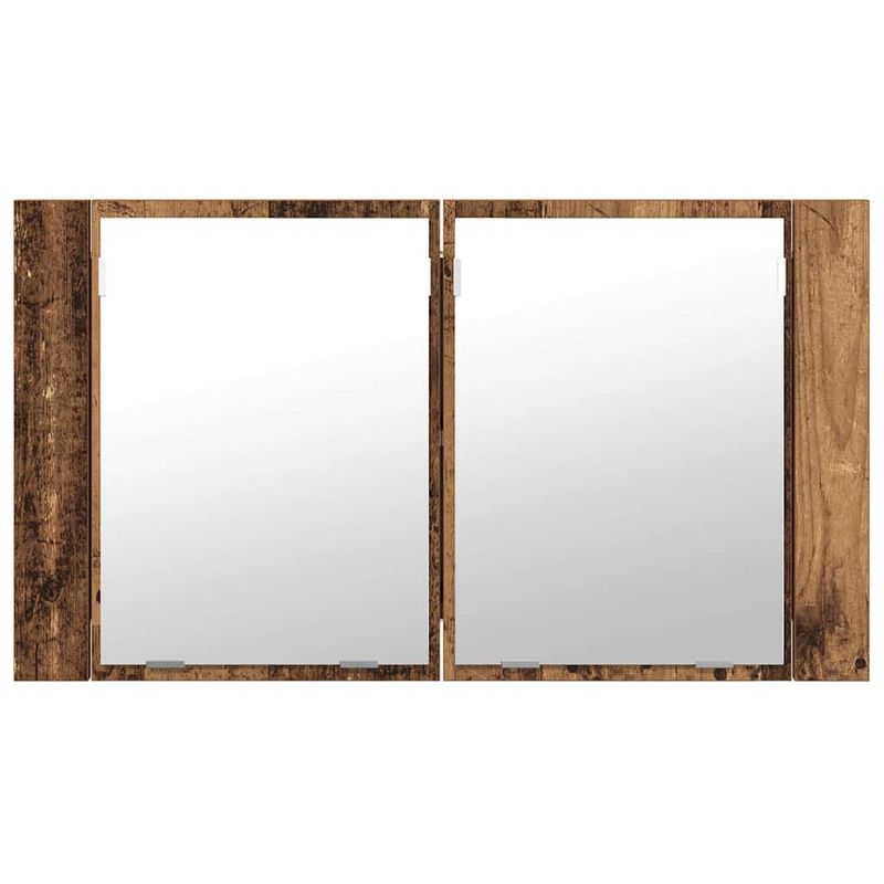 Casa si Gradina - Mobilier - Mobilier baie - Corpuri baie - Dulap cu oglinda pentru baie cu raft Lemn Vechi 80 x 12 x 45 cm - Infinity.ro