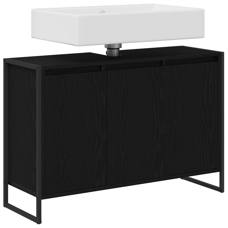 Casa si Gradina - Mobilier - Mobilier baie - Corpuri baie - Dulap de Baie cu usa Stejar Negru 90 x 30 x 60 cm Lemn compozit - Infinity.ro