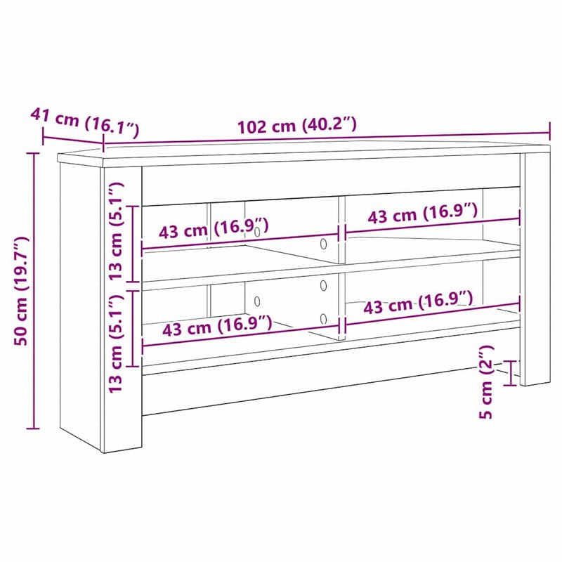 Casa si Gradina - Mobilier - Comode si corpuri - Comode - DulapdecoltpentruTV Gri din beton 102 x 40,5 x 45 cm - Infinity.ro