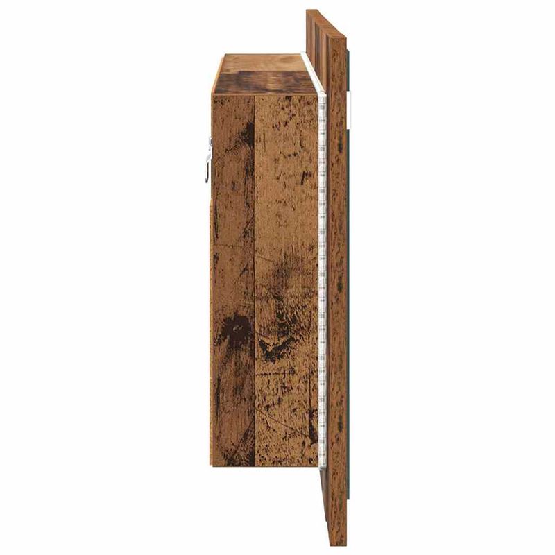 Casa si Gradina - Mobilier - Mobilier baie - Corpuri baie - Dulap cu oglinda pentru baie cu raft Lemn Vechi 80 x 12 x 45 cm - Infinity.ro