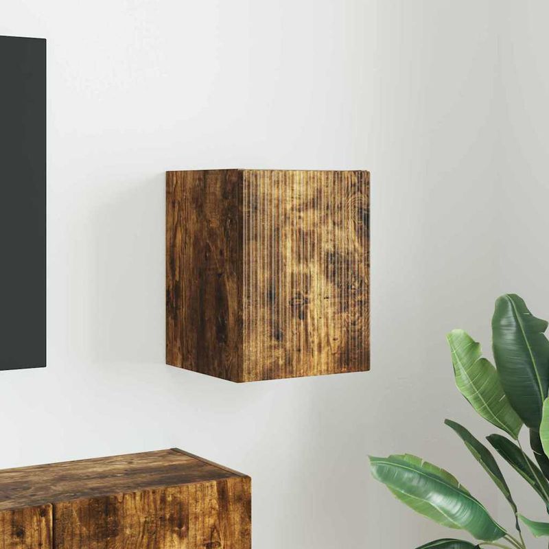 Casa si Gradina - Mobilier - Comode si corpuri - Comode - Dulap TV de perete Stejar fumuriu 30 x 31 x 40 cm Lemn compozit - Infinity.ro