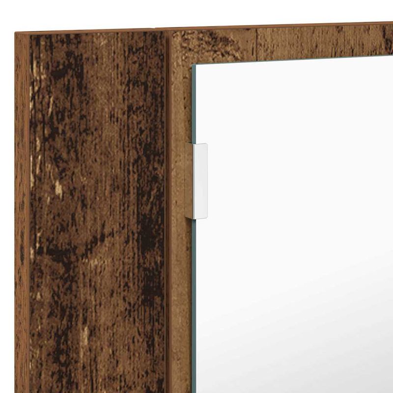 Casa si Gradina - Mobilier - Mobilier baie - Corpuri baie - Dulap cu oglinda pentru baie cu raft Lemn Vechi 80 x 12 x 45 cm - Infinity.ro