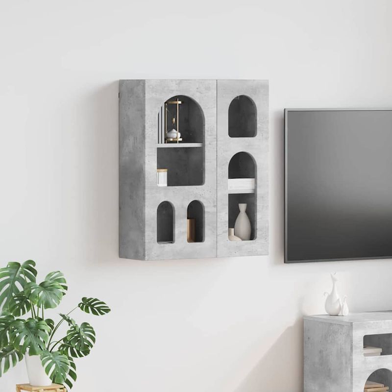 Casa si Gradina - Mobilier - Dulapuri si sifoniere - Dulapuri - Dulap suspendat Gri din beton 59 x 20 x 71.5 cm Lemn compozit - Infinity.ro