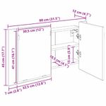 Casa si Gradina - Mobilier - Mobilier baie - Corpuri baie - Dulap cu oglinda pentru baie cu raft Lemn Vechi 80 x 12 x 45 cm - Infinity.ro
