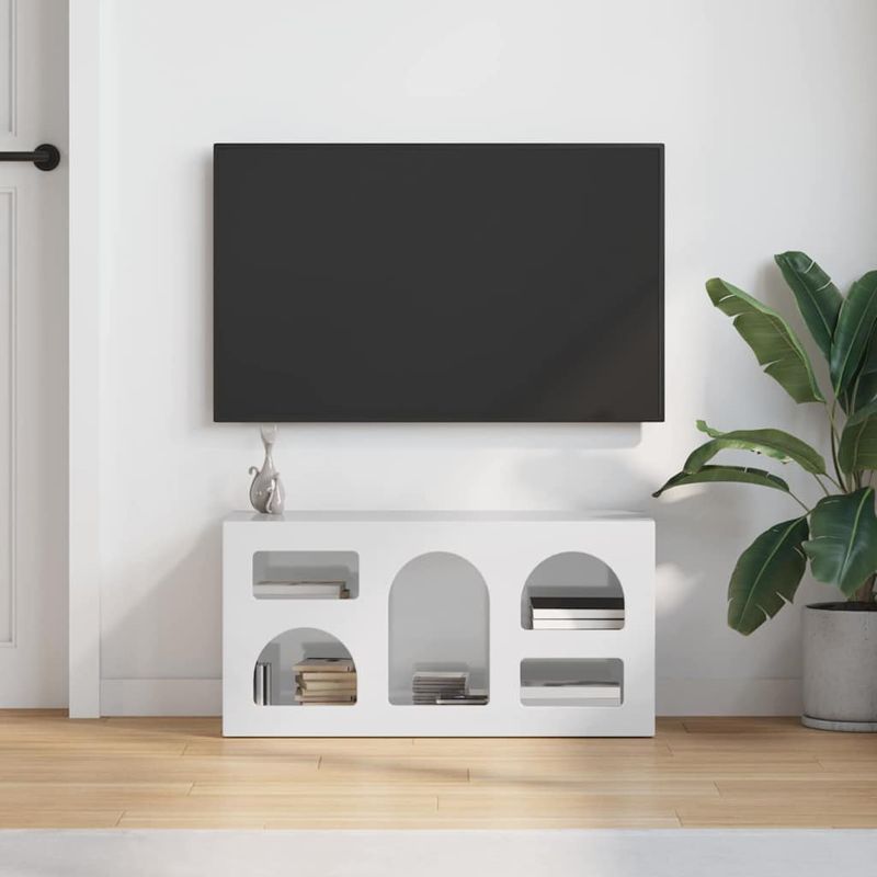 Casa si Gradina - Mobilier - Comode si corpuri - Comode - Cabinet TV Alb lucios 80 x 35 x 40 cm Lemn compozit - Infinity.ro