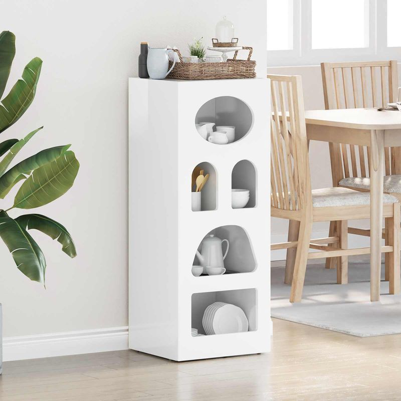 Casa si Gradina - Mobilier - Comode si corpuri - Corpuri bucatarie - Bufet Alb lucios 40 x 35 x 100,5 cm Lemn compozit - Infinity.ro