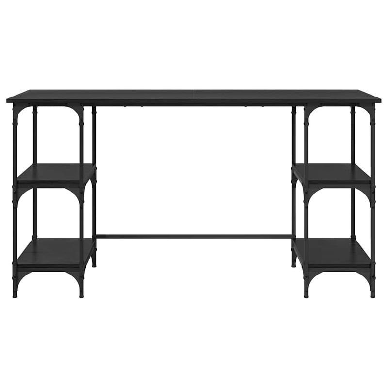 Casa si Gradina - Mobilier - Mese si birouri - Birouri - Birou cu raft Stejar Negru 140 x 50 x 75 cm Lemn compozit - Infinity.ro