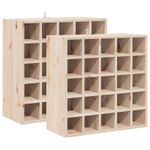 Casa si Gradina - Mobilier - Biblioteci si rafturi - Rafturi - Raft pentru vin 2 pcs natural 56 x 25 x 56 cm Lemn de pin masiv - Infinity.ro