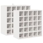 Casa si Gradina - Mobilier - Biblioteci si rafturi - Rafturi - Raft pentru vin 2 pcs Alb 56 x 25 x 56 cm Lemn de pin masiv - Infinity.ro
